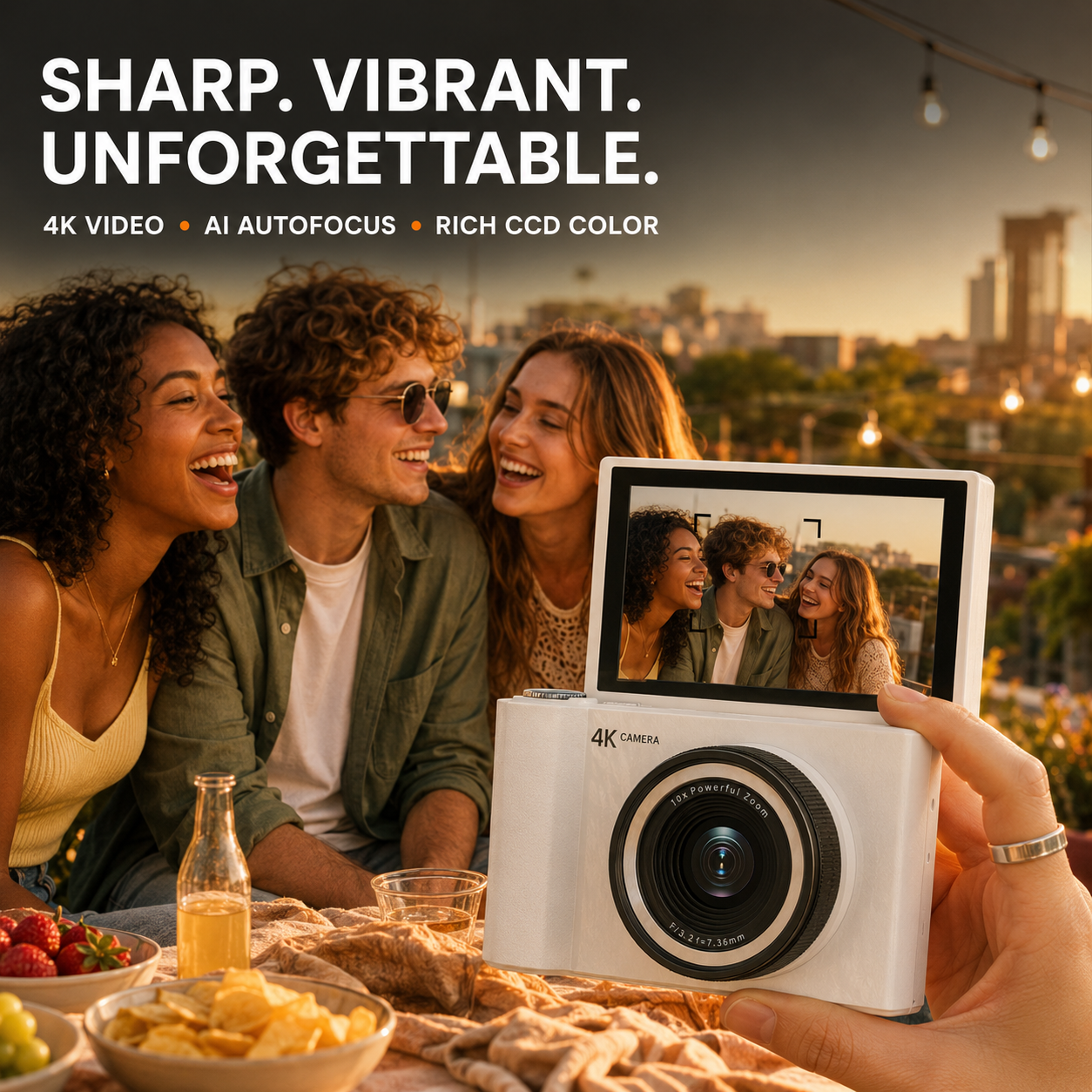 Kapture One™ Flip-Screen Digital Camera
